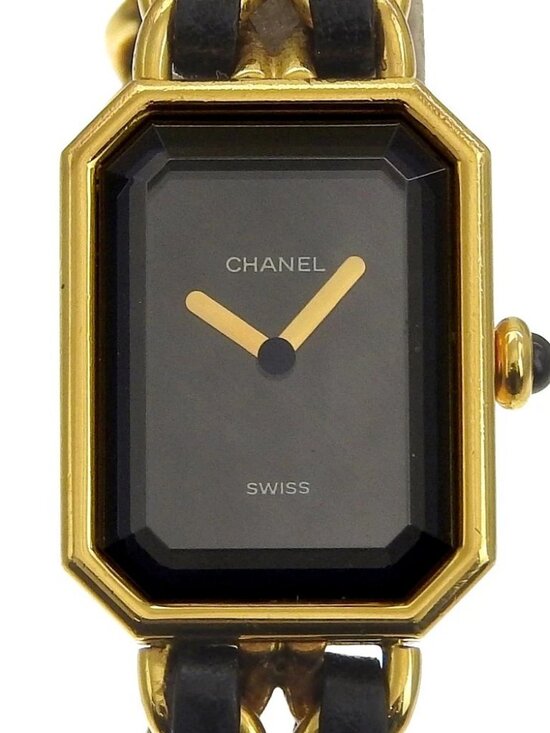 CHANEL Premiere S Watches H0001 black/gold blackDial Plated Gold/leather Q...